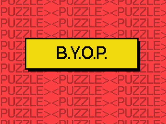 Yellow B.Y.O.P. sign on a red background