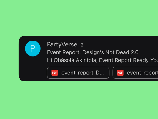 Partyverse event report detail interface