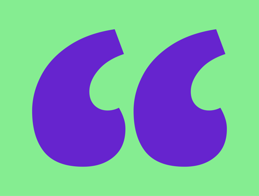 Partyverse oversized quotation-mark artwork